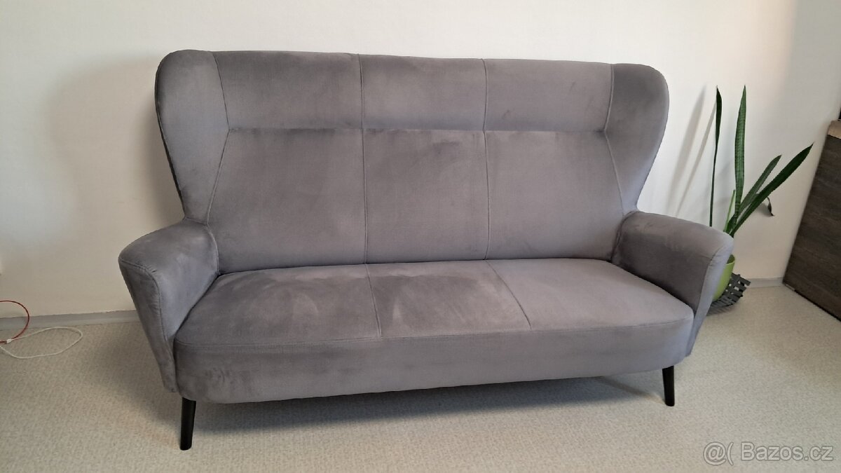 Troj sedak a křeslo šede barvi - 3