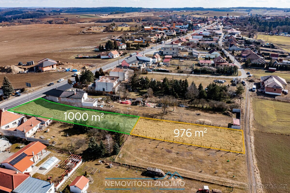 Prodej stavebního pozemku 1000m2, všechny IS, k.ú. Pavlice u - 3