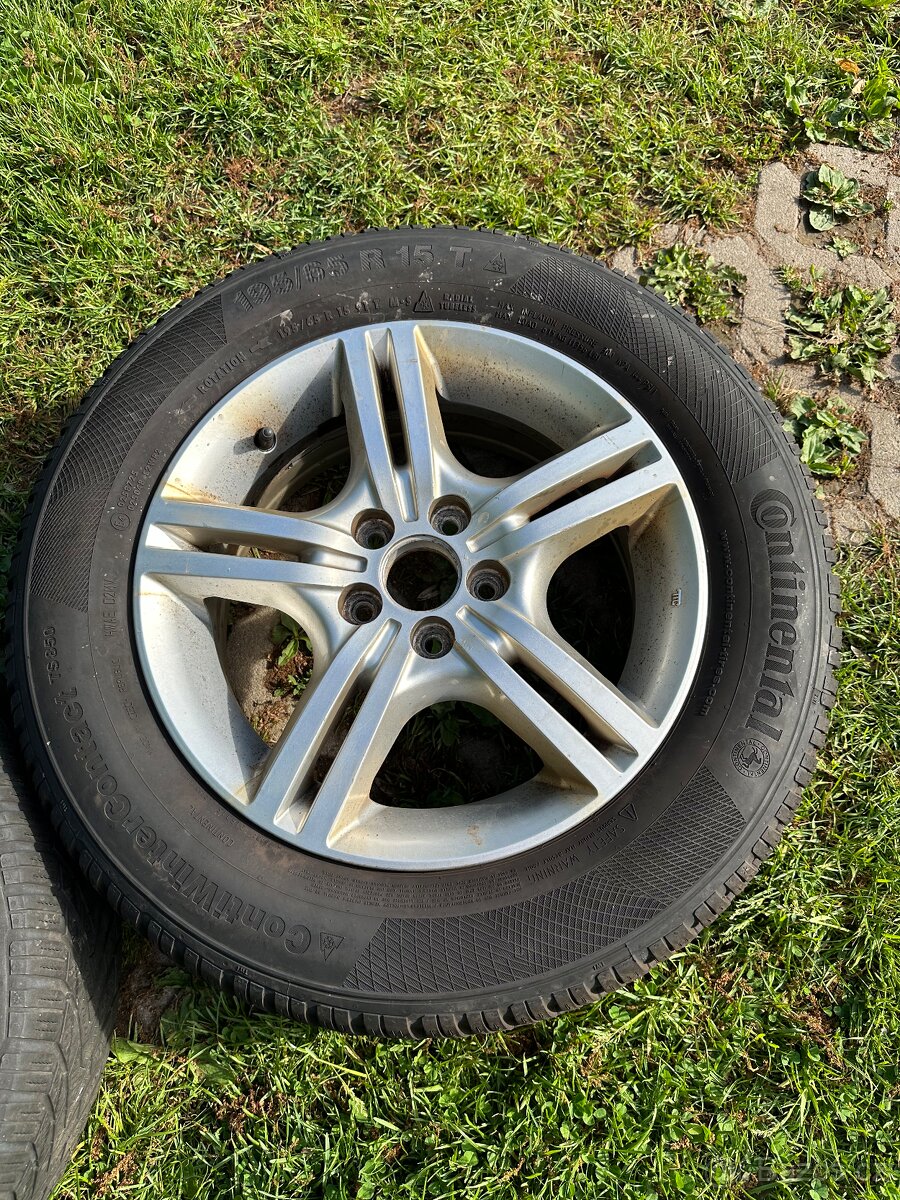 4x Alu kola 5x100 r15, ET 48, 6JJx15 + pneu 195/65 R-15 - 3