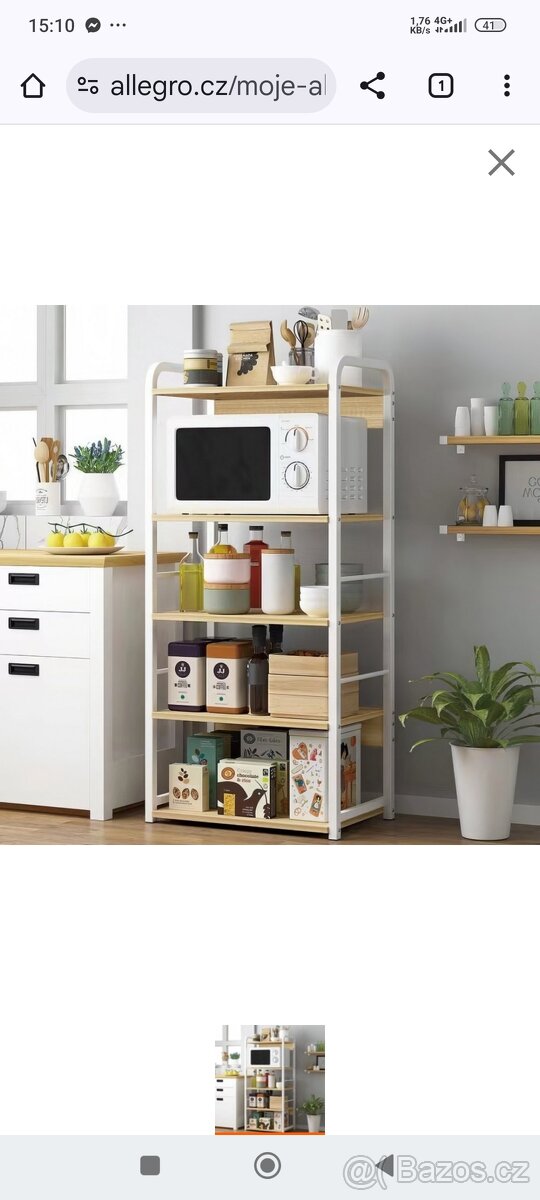 Kuchyňský regál GIORGIO, bílá/dub sonoma - 3