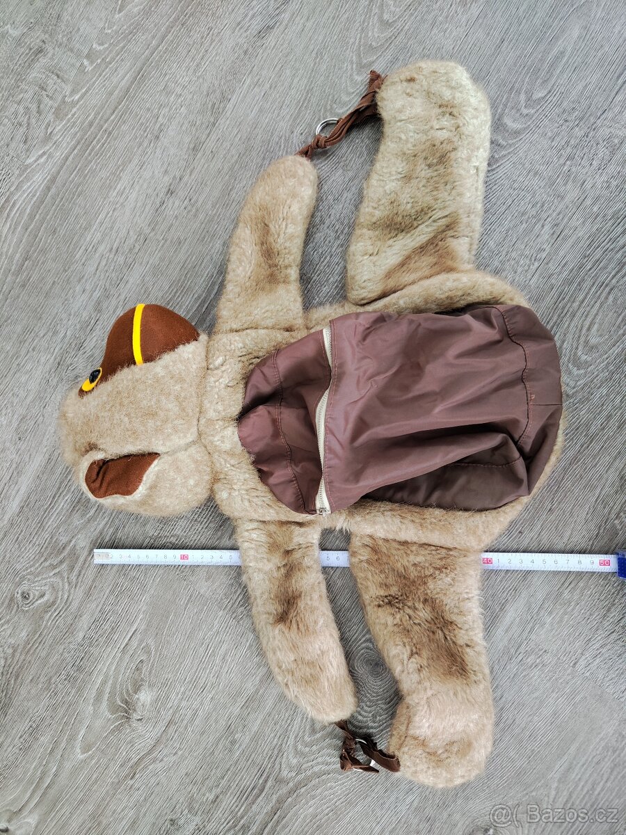 Starý baťůžek - plyšová opice - 3