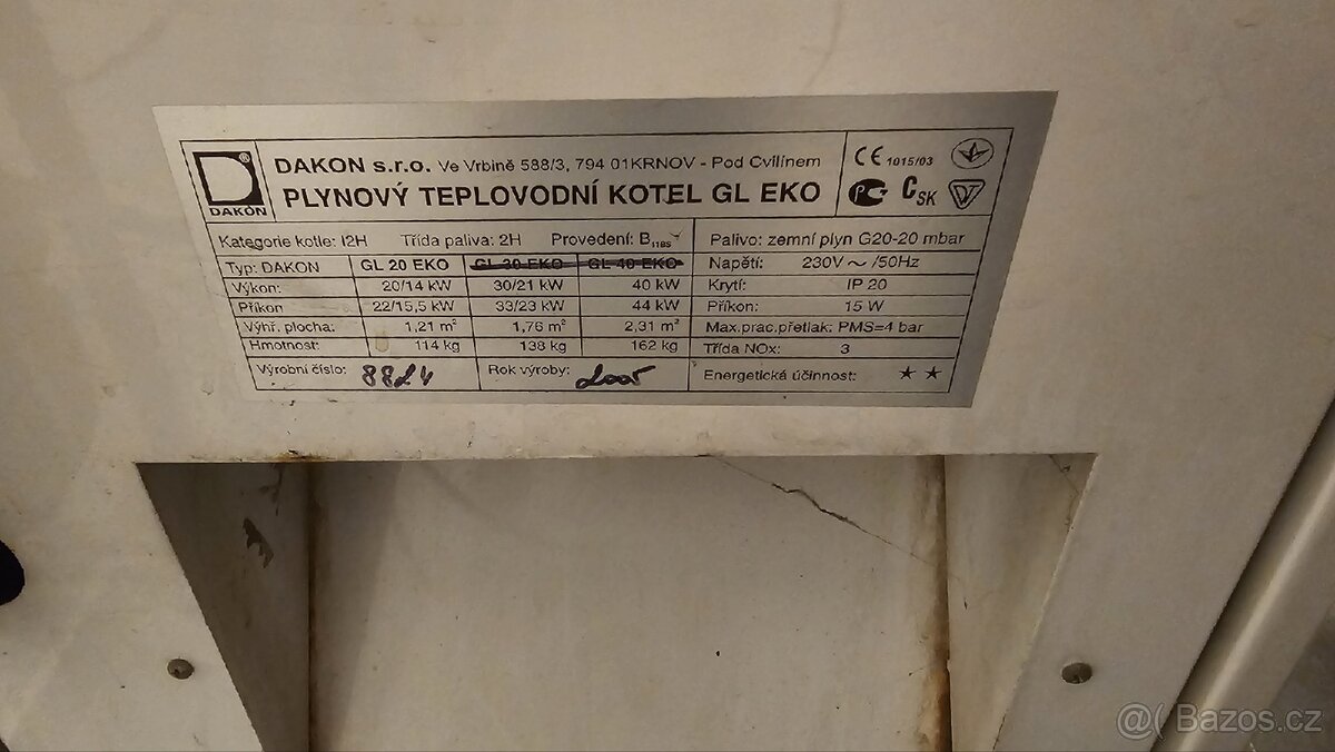 Prodam plyn. Kotel Dakon GL 20 eko - 3