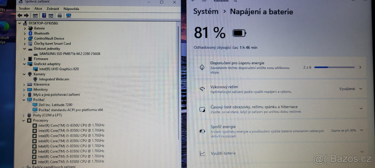 Dell, i5-8350u 4/8x 3,60GHz, 8GB DDR4, 256GB SSD, bat. 3hod. - 3
