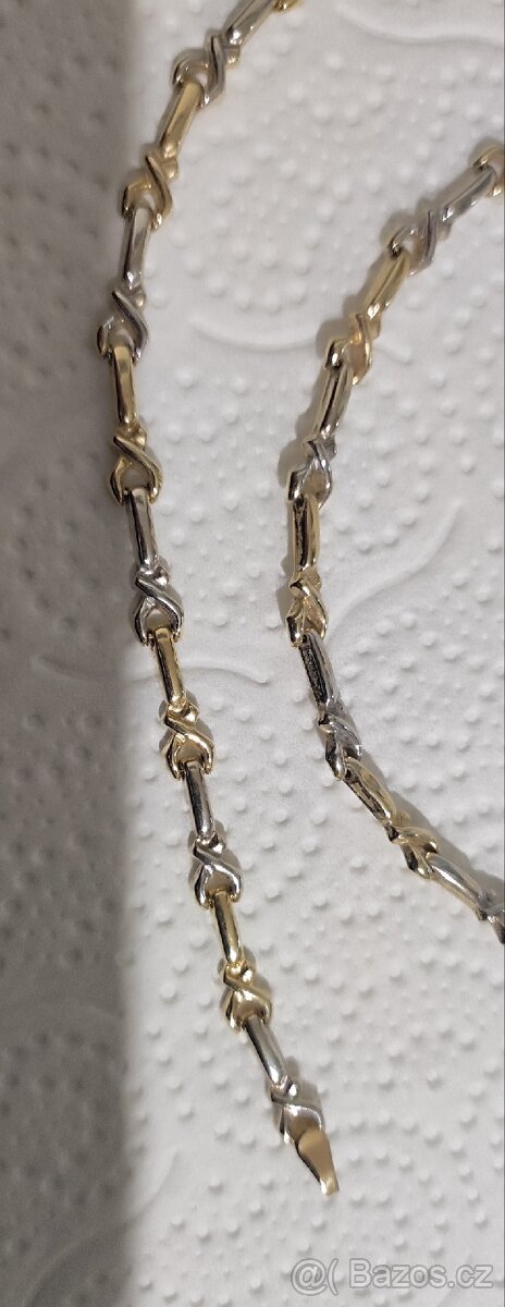 Zlatý lesklý náhrdelník 585 - 3