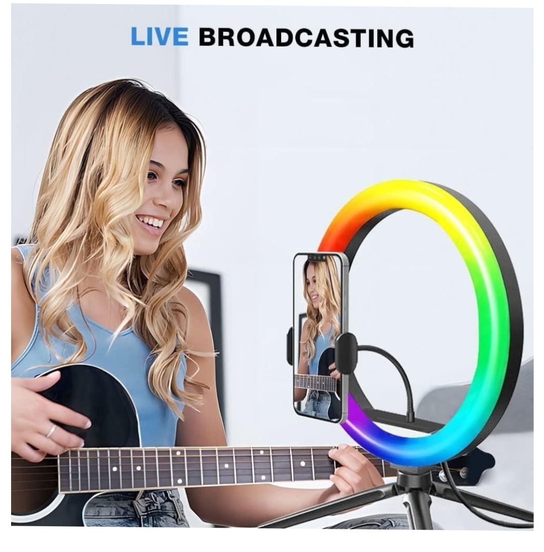 RGB Prstencová lampa, kruhové světlo ring led light set 26cm - 3