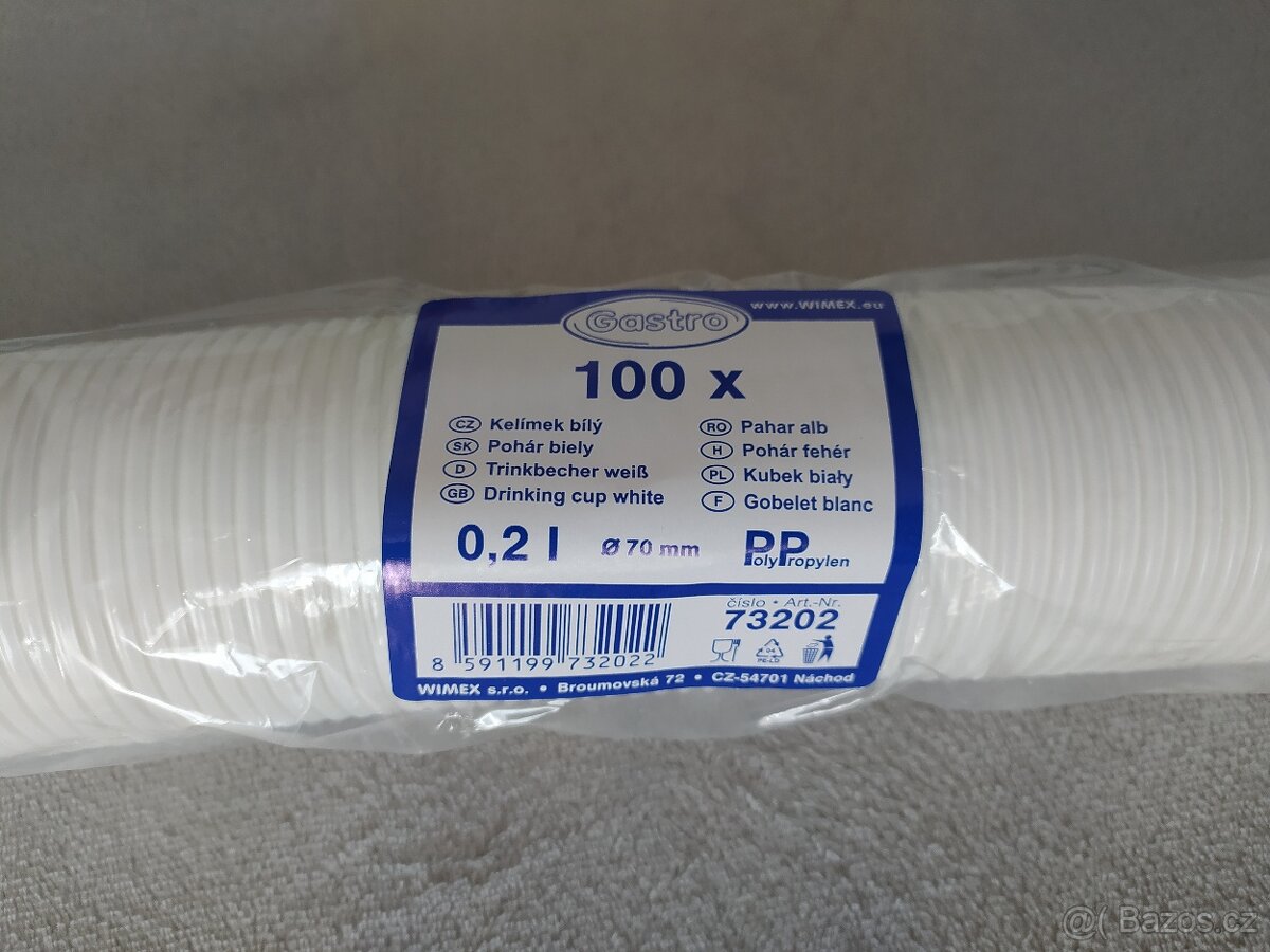 Plastové kelímky bílé 200ml - 3