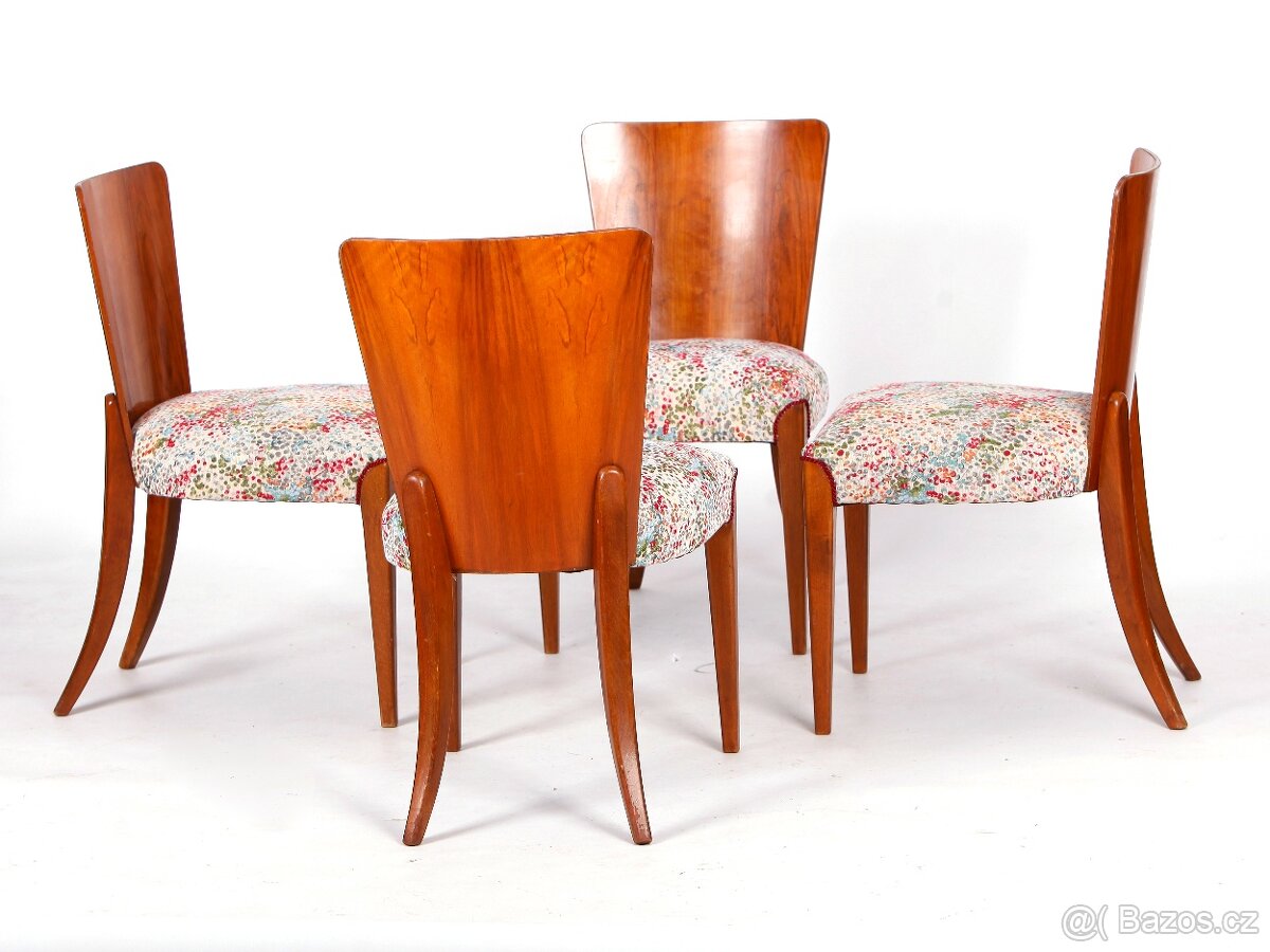 J.HALABALA, 4x přečalouněné jídelní židle. - 3