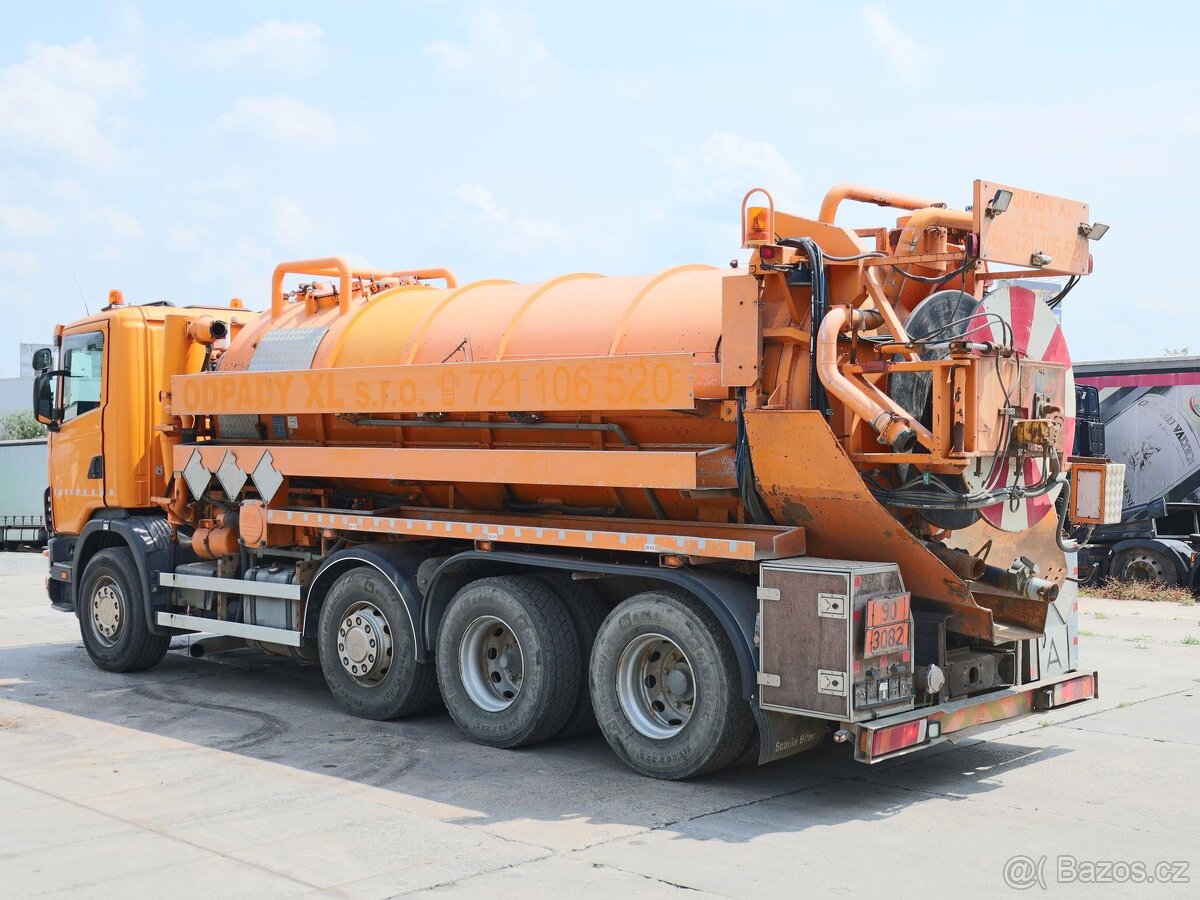 Scania R 124 GB, FEKÁL, 8x2, 33 TUN, 13 CBM (DVĚ KOMORY 11+ - 3