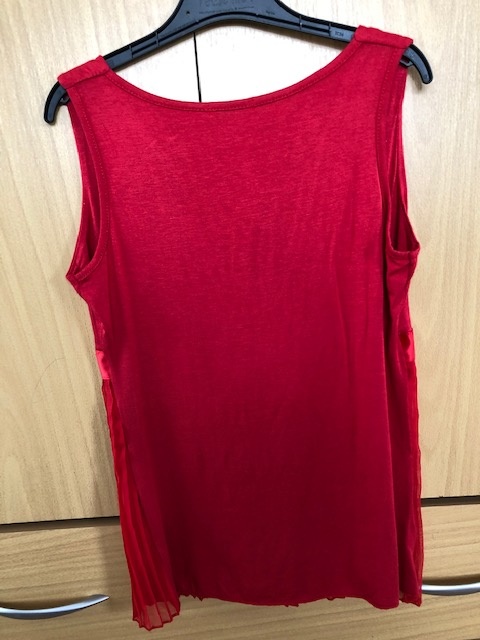 Červený top s mašličkou, vel.S/M, NOVÝ - 3