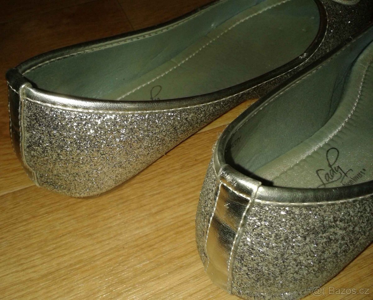 dívčí baleríny stříbrné - 3