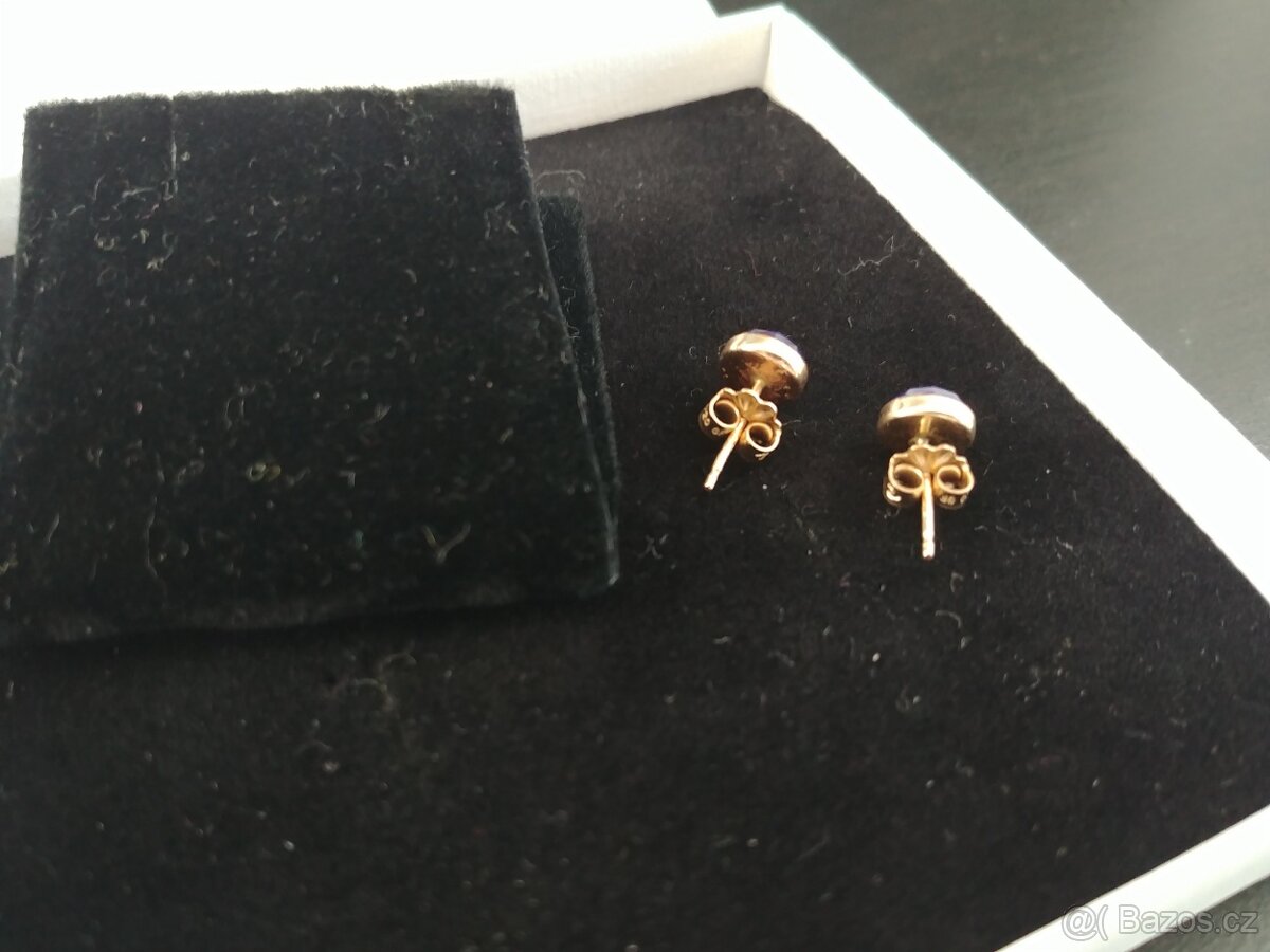 Safírové náušnice se zlatem - 3