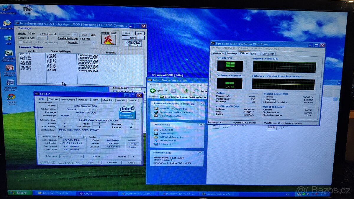 Intel D946GZIS+Intel Celeron 336+1GB RAM+HDD 80GB+WIN XP - 3