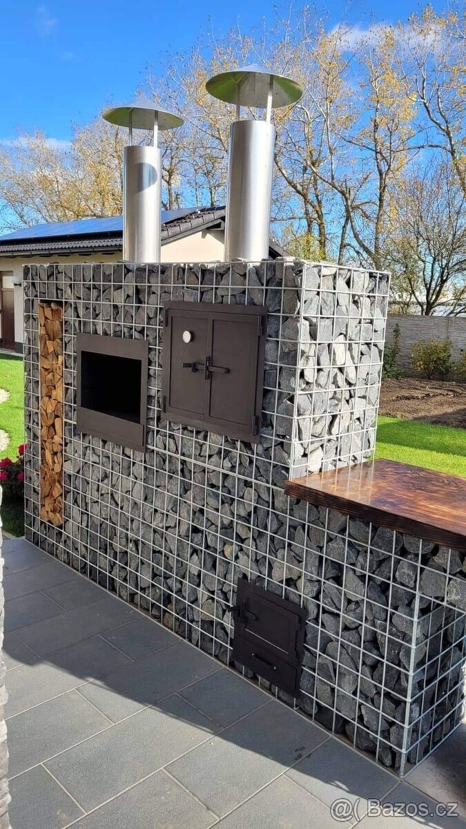 Gabionový gril,krb udírna - 3