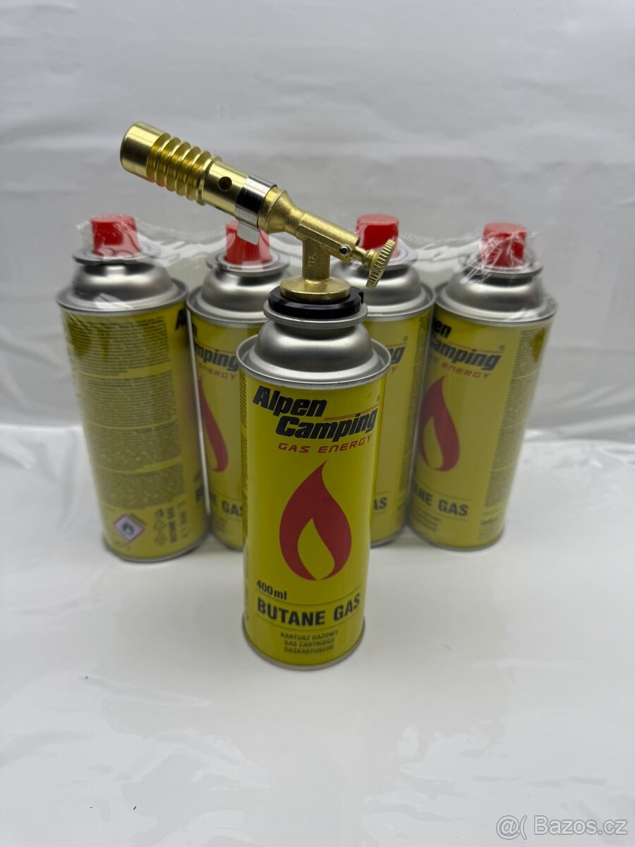 Mosazný hořák + 4x kartuš - 3