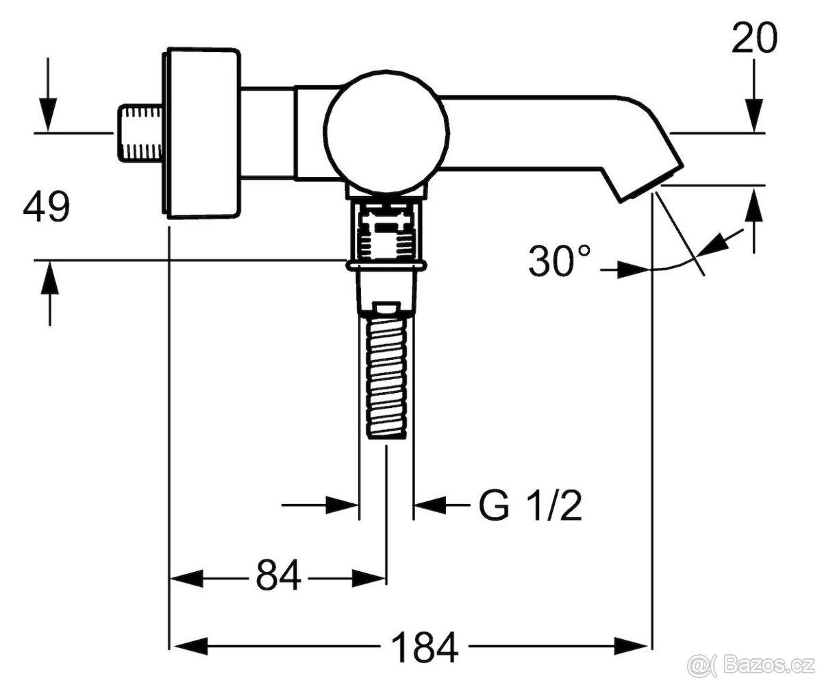 HANSA DESIGNO vanová baterie, nástěnná, chrom - 3