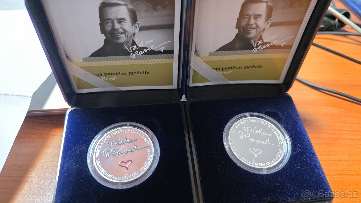 Stribrna proof mince Vaclav Havel 2x - 3