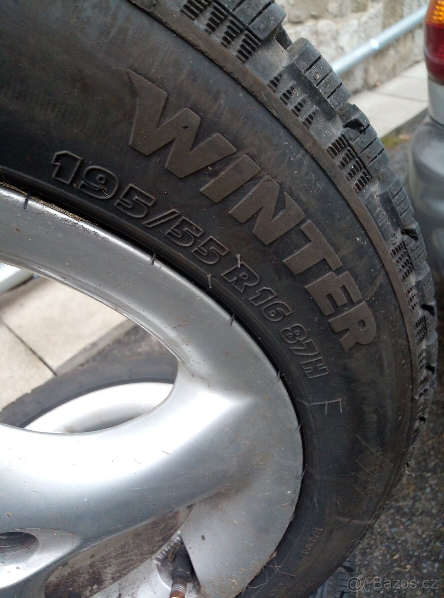 Alu kola Ford 16" 4x108 195x55x16 Zimni pneu nové - 3