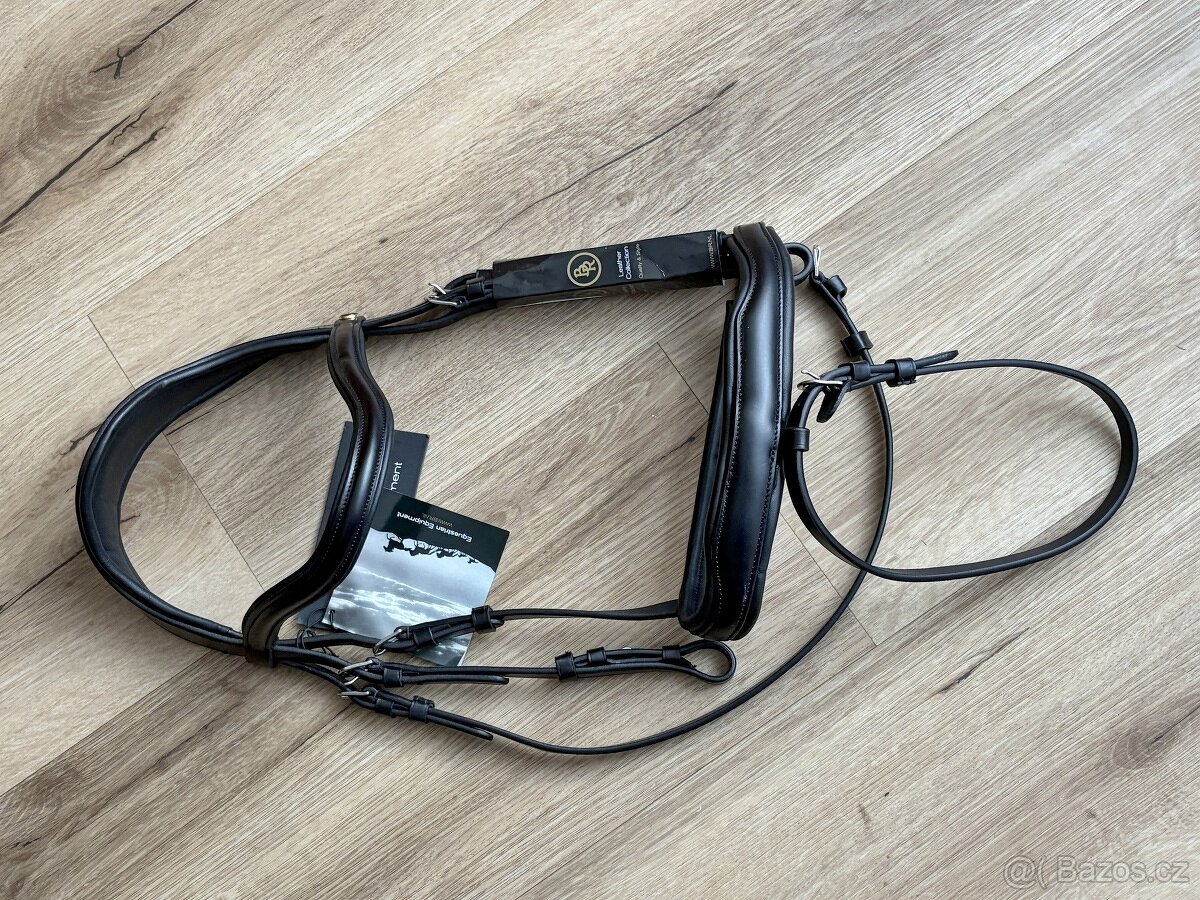 Uzdečka BR Luton s anglickým nánosníkem černá - 3