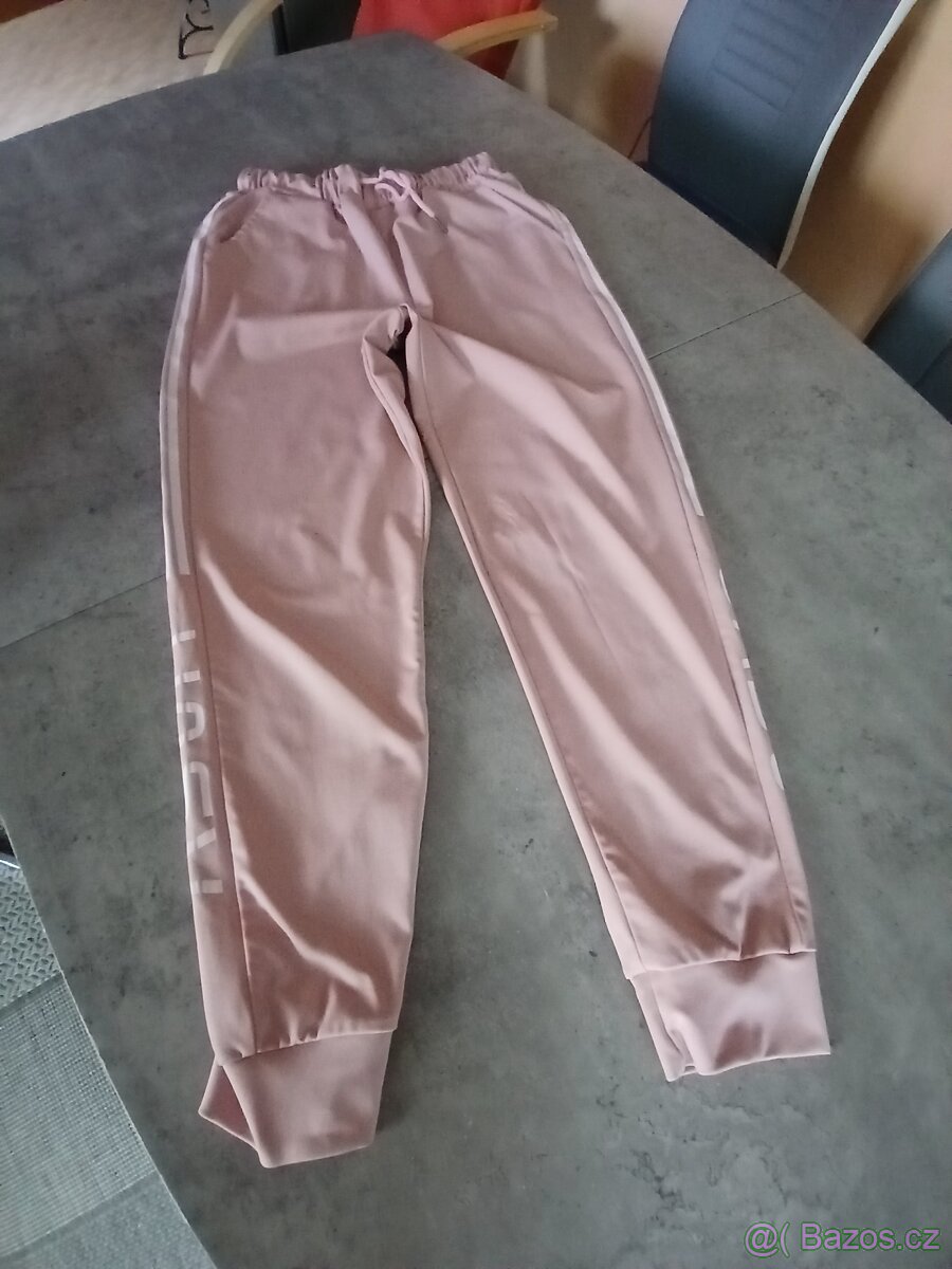 Starorůžové tepláky vel.M - 3