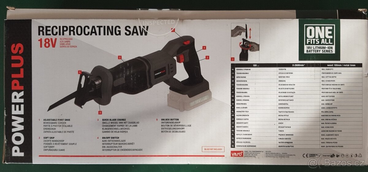 Přímočará pila 18V (bez akumulátoru) POWEB2510 - 3