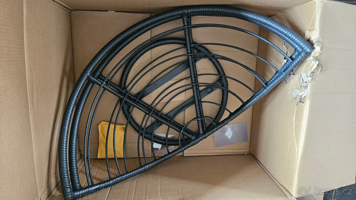 Tectake Křeslo zahradní Gargano, ratan, černá - 3