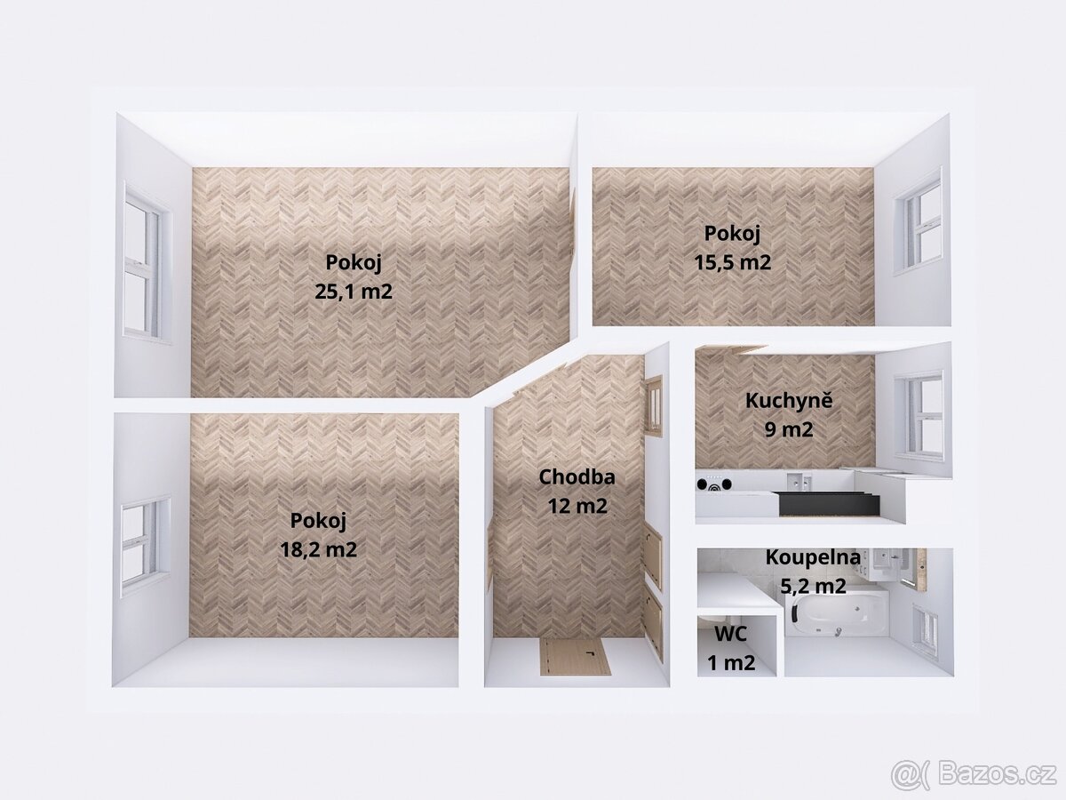 Prodej bytu 3+1, 86 m², Jeseník centrum - 3