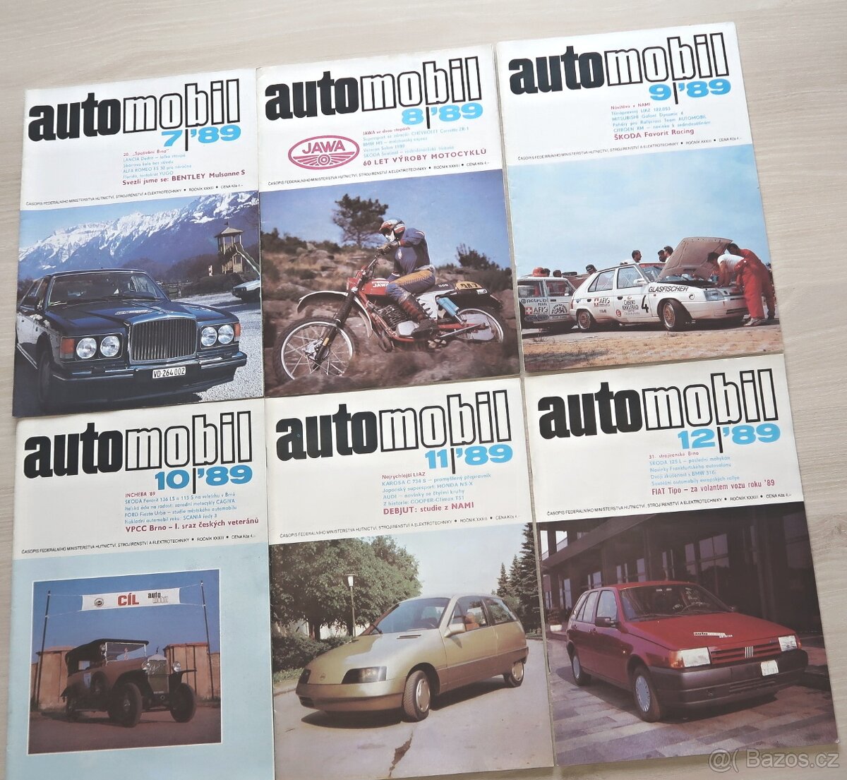 ČASOPIS AUTOMOBIL 1989, 12KS, ŠKODA FAVORIT, JAWA SOUTĚŽNÍ