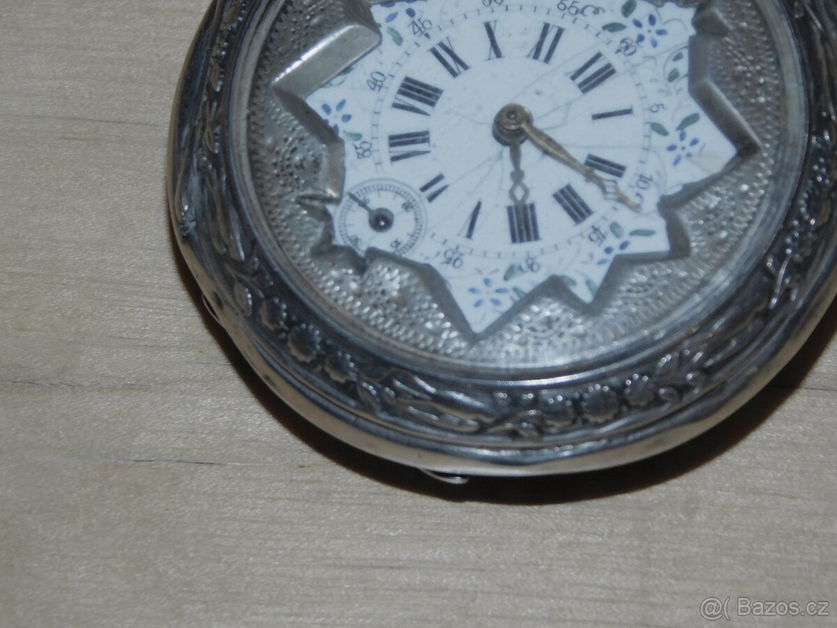 Stříbrné kapesní hodinky tzv. Mlynářky - plně funkční - 3