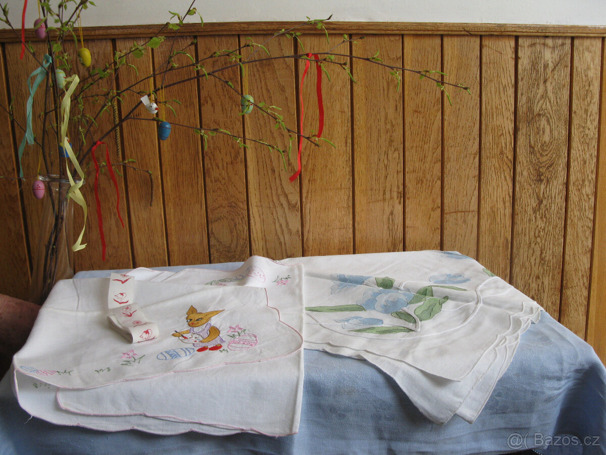Velikonoční ubrus,hrníček,dečky,sklo,porcelán - 3