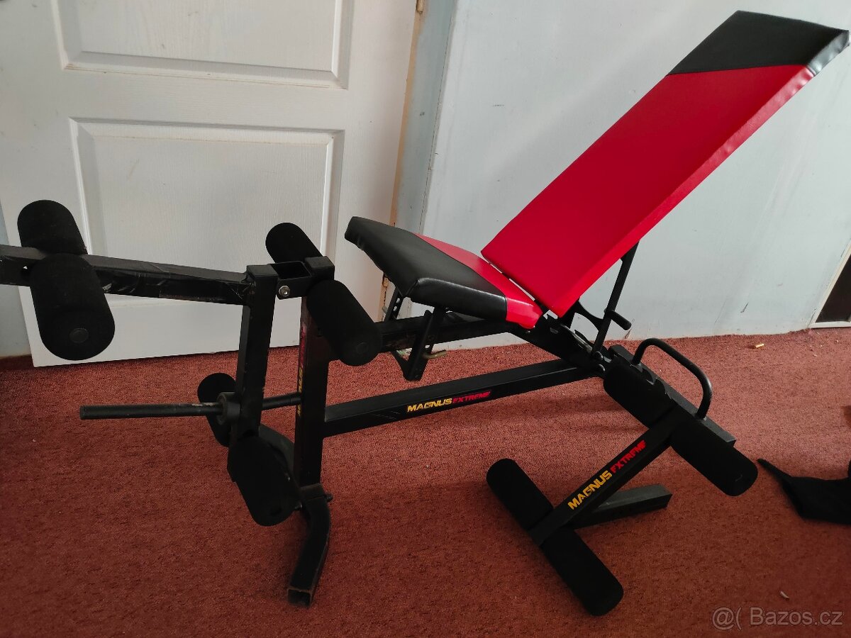 Vybavena posilovací lavice, kladky,, 360kg, polohovací - 3