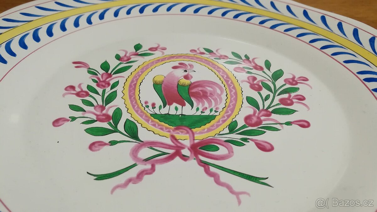 SAINT CLÉMENT - VINTAGE RUČNĚ MALOVANÝ TALÍŘ - 3