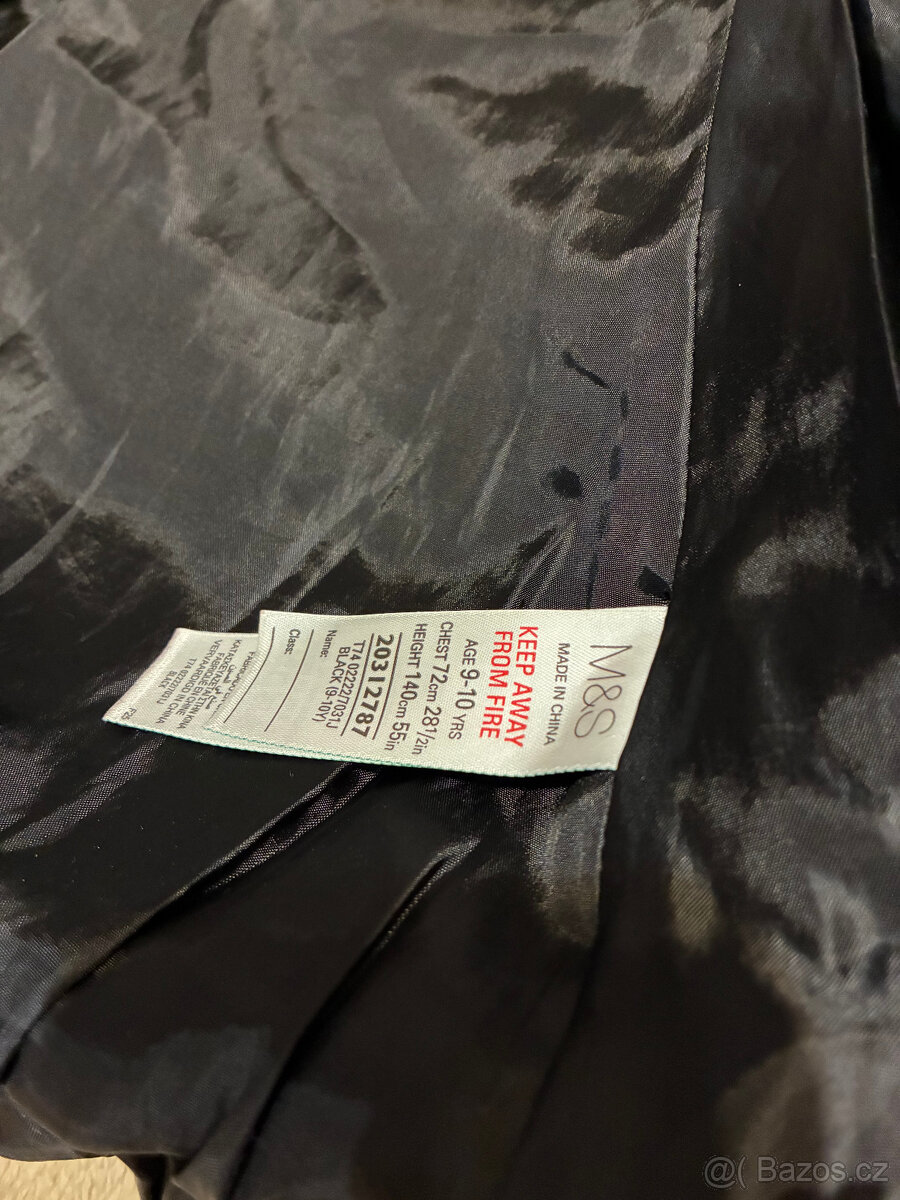 Černý zimní kabát, bunda velikost 134/140 Marks & Spencer - 3