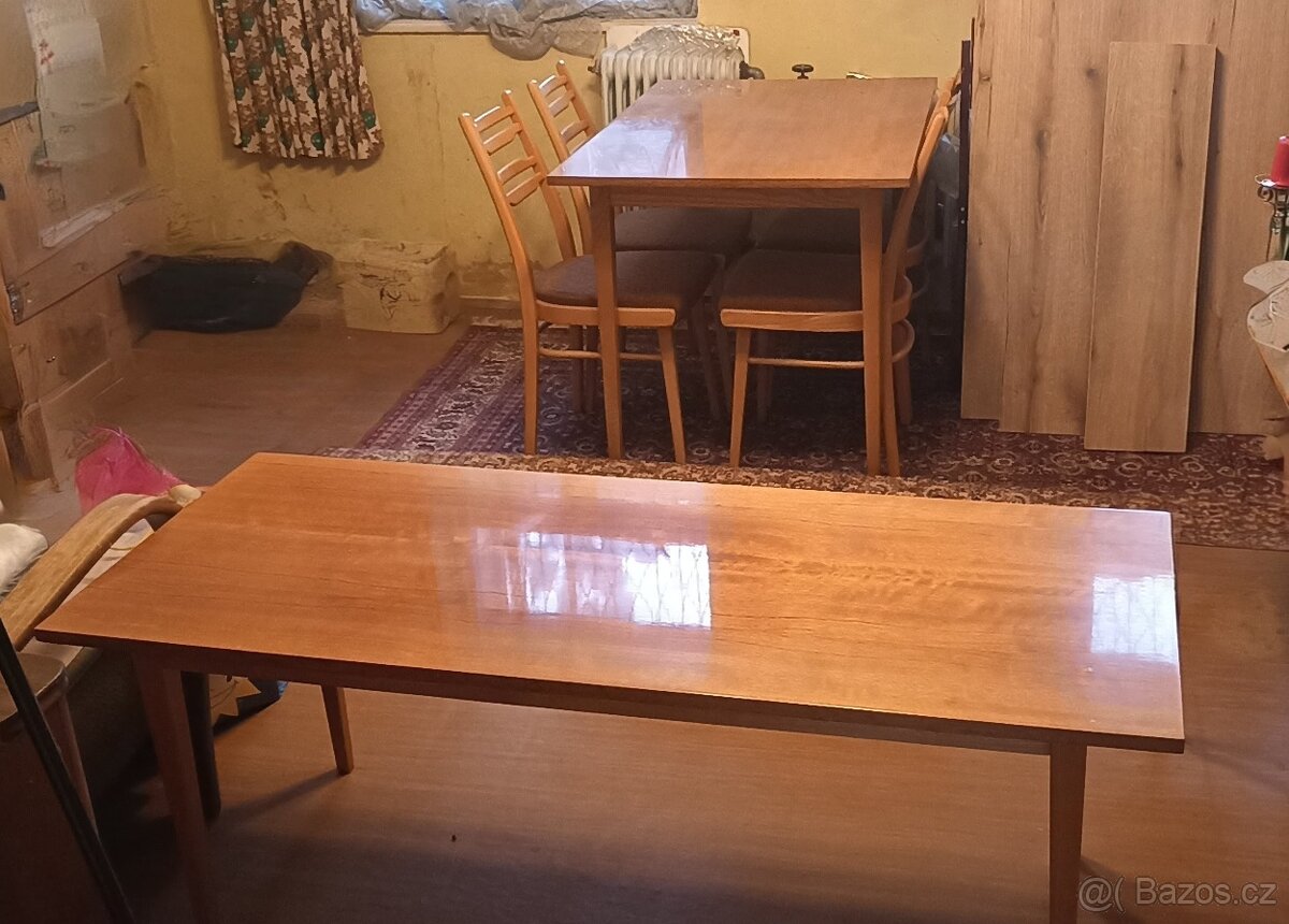 Jídelní stůl se židlemi + konferenční stolek - 3