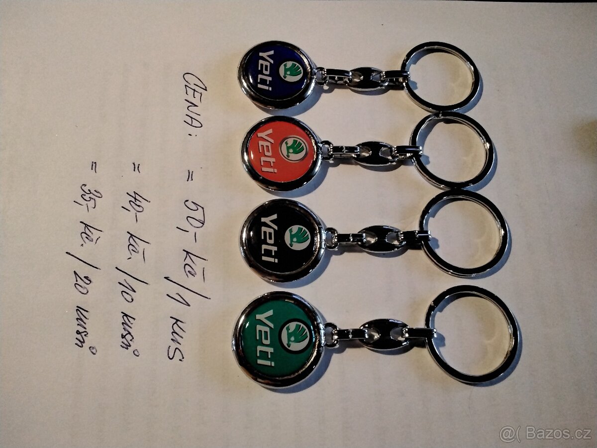 Přívěšky ke klíčům, kovové oboustranné - 3