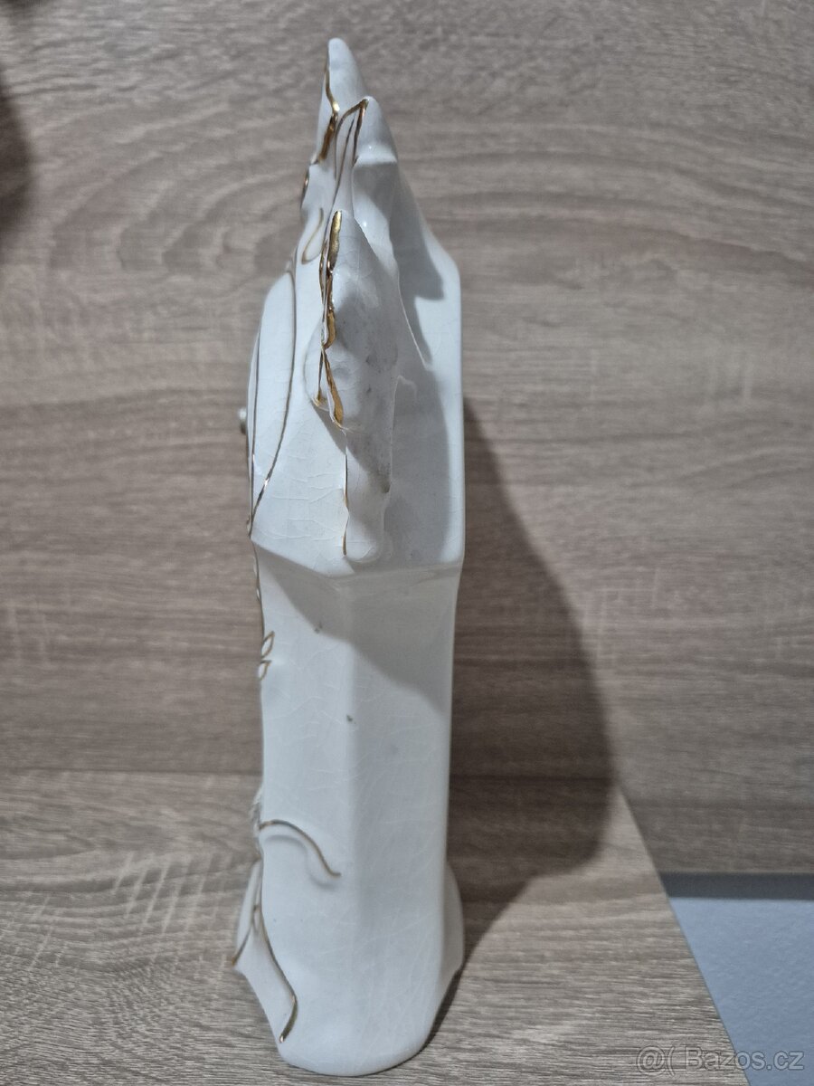 Porcelánové hodiny - secesní dekor - 3