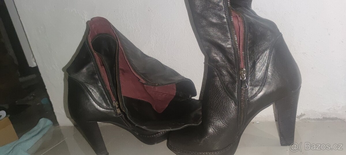 Prodám pravé italské kožené kozačky - 3