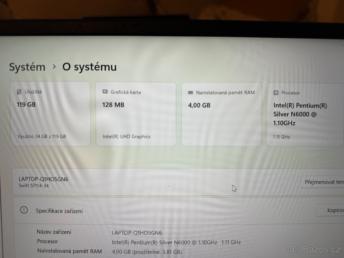 Acer Swift 1 Pure stříbrný celokovový - 3