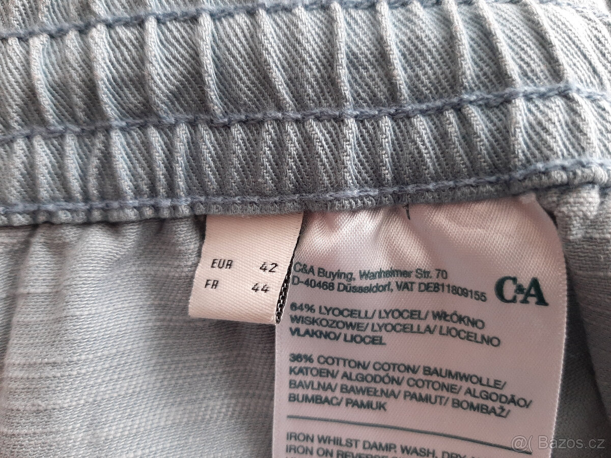 Dámské kalhoty šedomodré C&A - 3