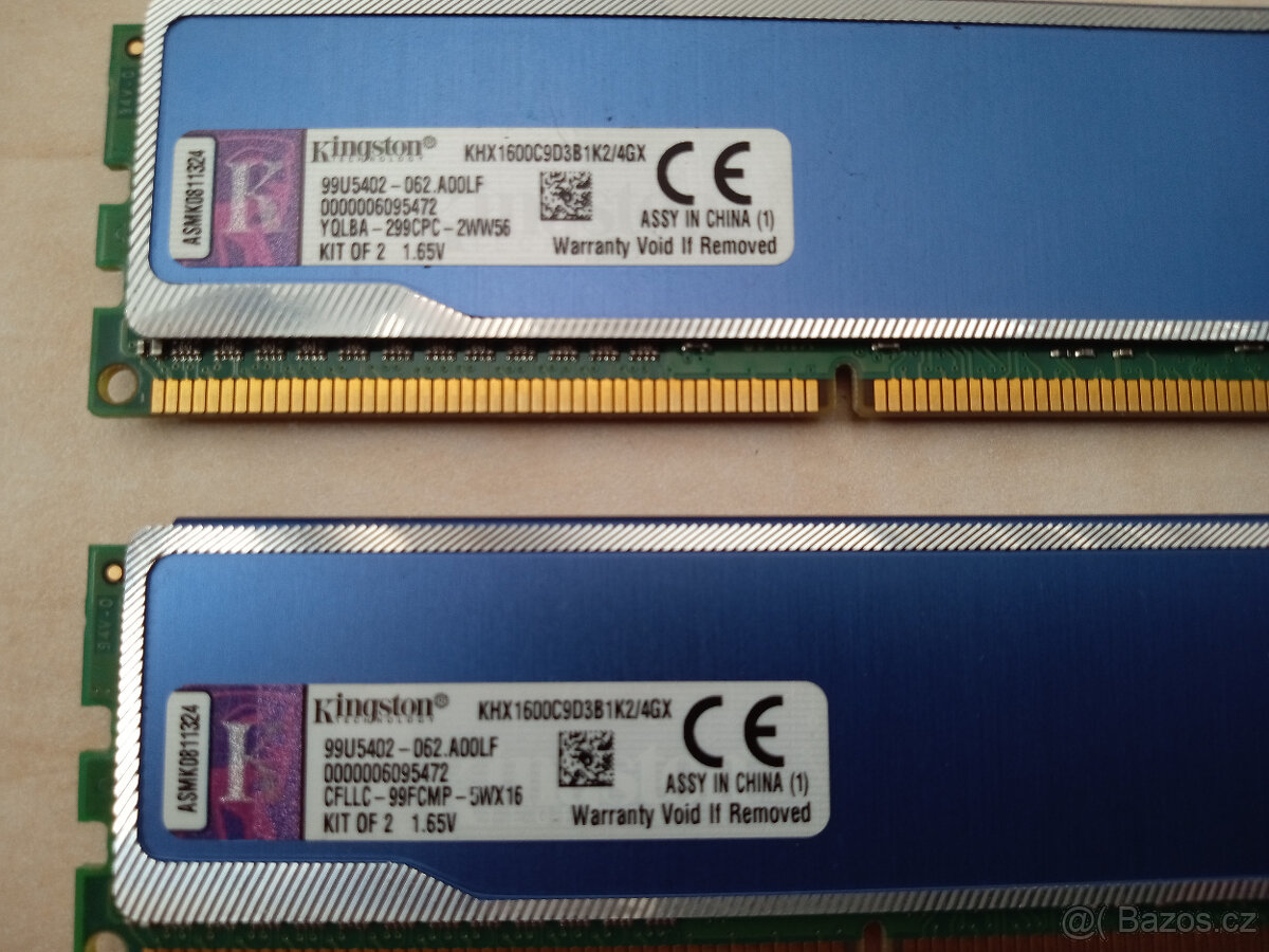 2X 2GB DDR3 1600MHz RAM Kingston HyperX Blu (Celkem 4GB RAM) - 3