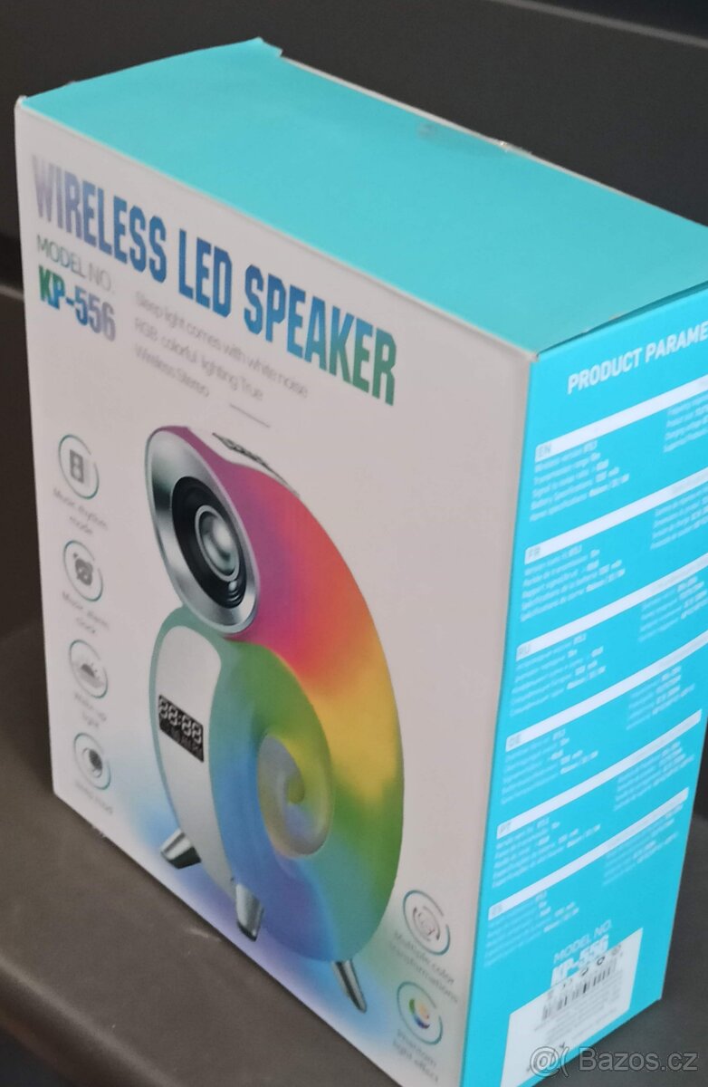 Bezdrátový LED reproduktor s barevnou hudební lampou Conch K - 3