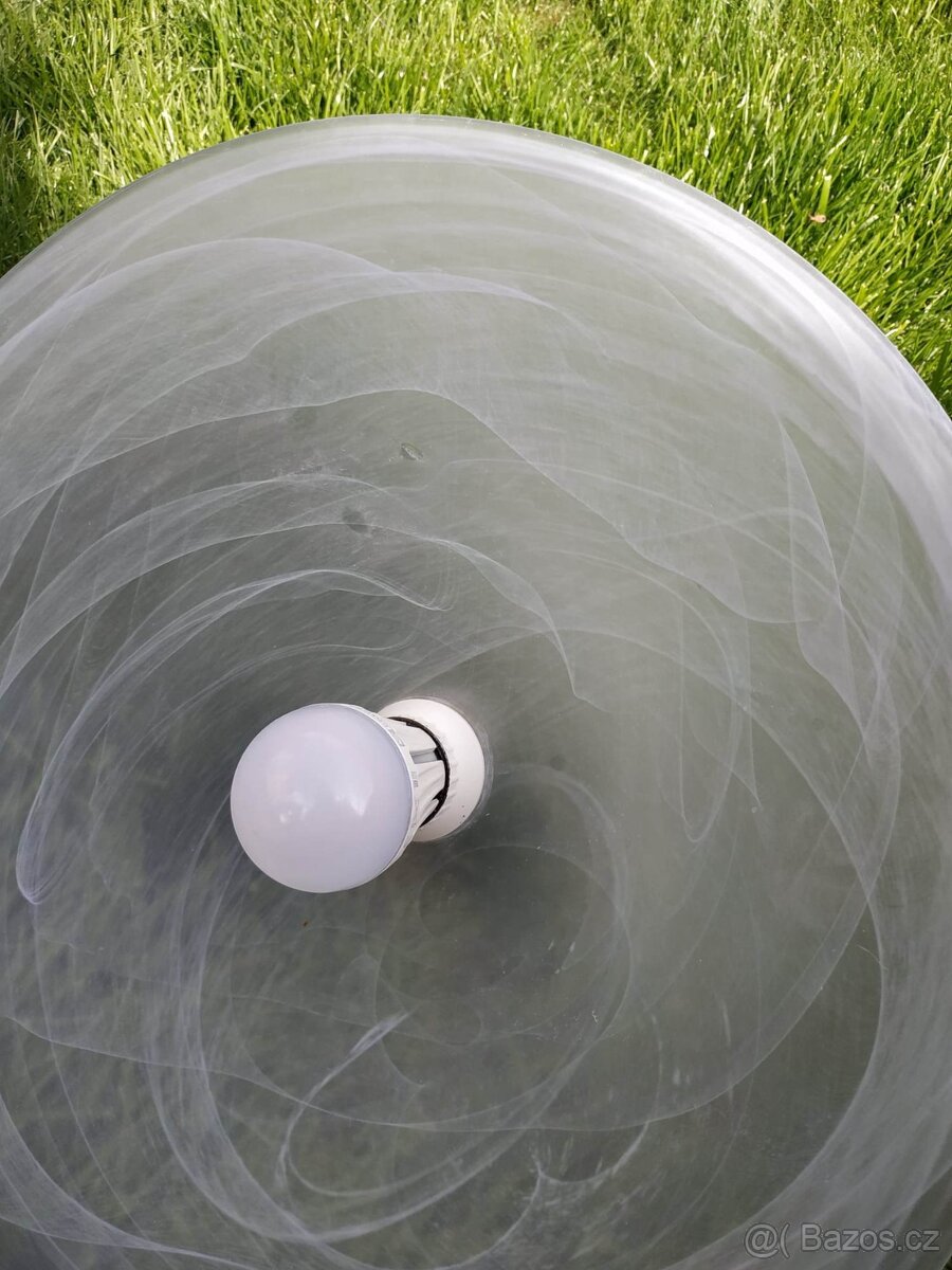 Závěsný lustr, skleněný, bílý - 3