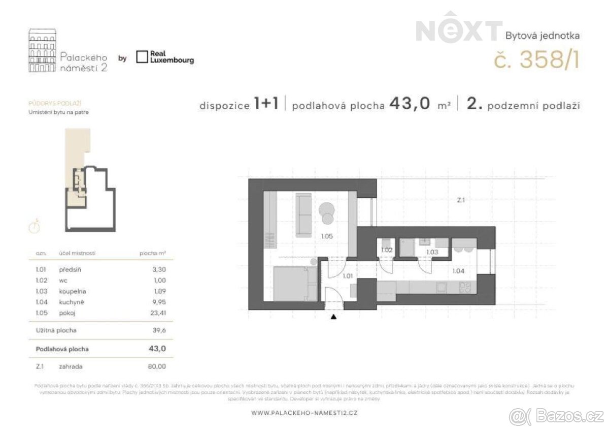 Prodej byt 1+1, 43㎡ - 3
