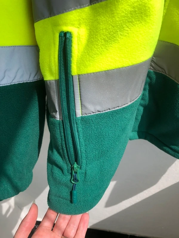 Pánská HI-VIS fleecová mikina s reflexními pruhy přes ramena - 3