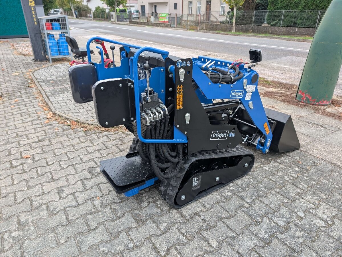 Pásový mini nakladač Scheppach MKL730 lopata+ paletové vidle - 3