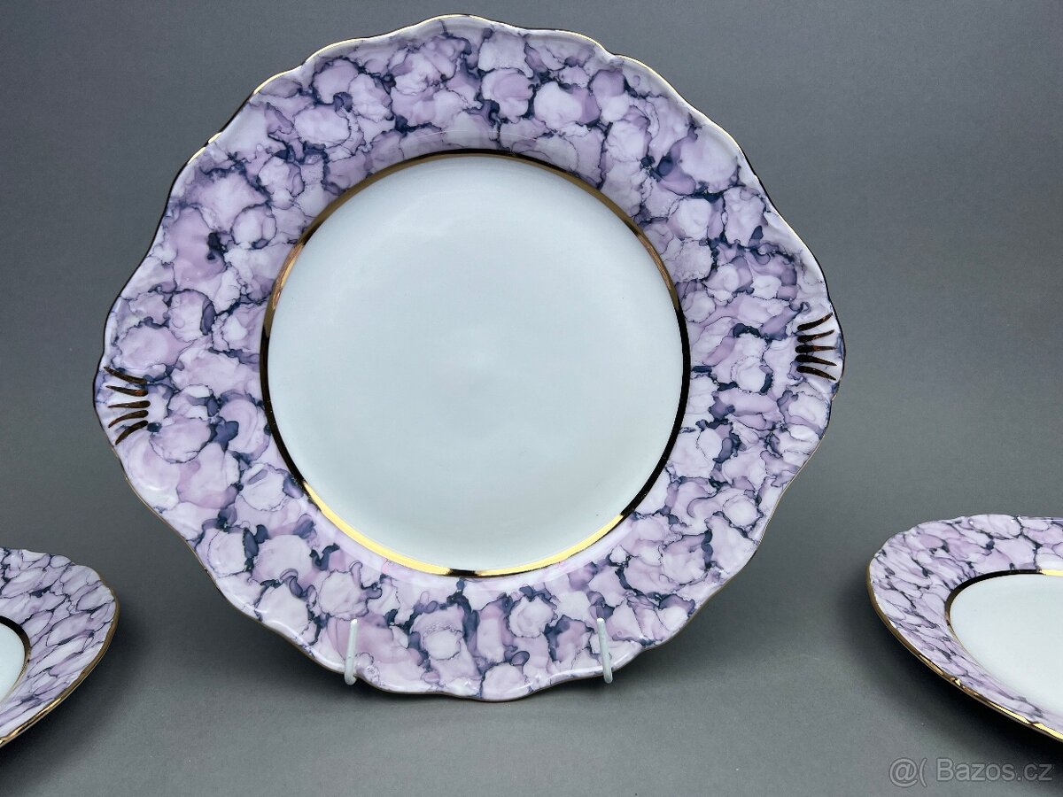 Koláčová souprava porcelánová, český porcelán, Listr - 3