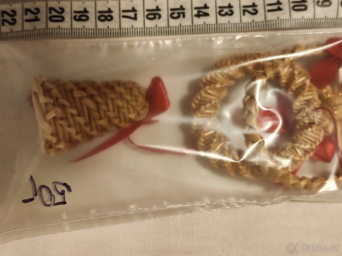 vánoční ozdoby slaměné balíček 5 ks 50,- Kč - 3