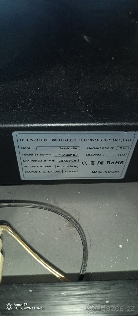 3D tiskarna sapphore pro - 3
