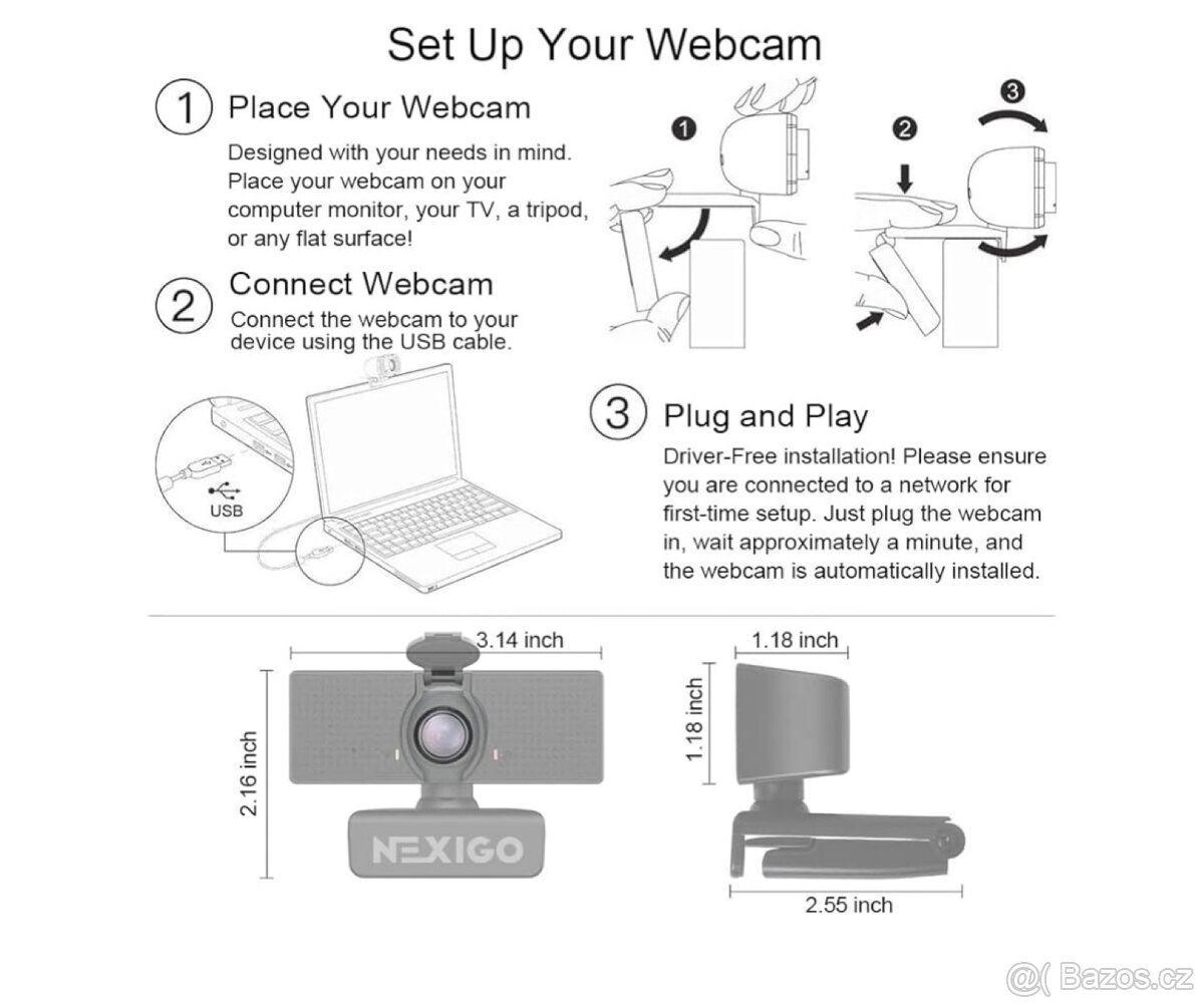 Webkamera NexiGo N60 1080P - 3