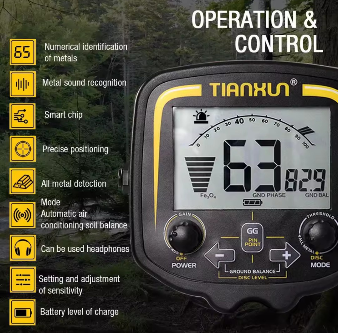 Detektor kovů TX850 + pinpointer + 2x 9V nabíjecí baterie - 3