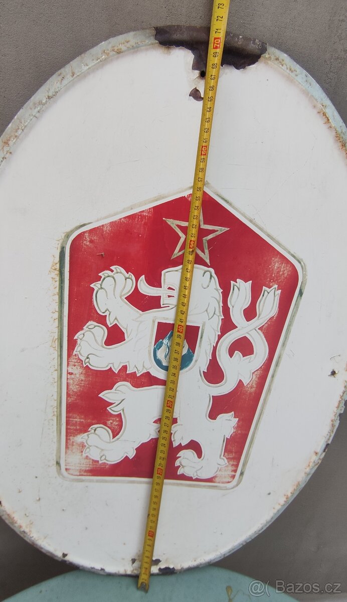 Stará státní plechová cedule ČSSR. - 3